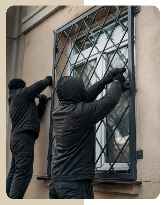 Установка антивандальных решеток на окна в Губахе